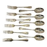 A COLLECTION EARLY 20TH CENTURY SILVER FLATWARE To include a matched set of six forks, five matching