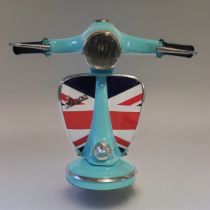 A MID 20TH CENTURY STYLE METAL AND ENAMEL MOD VESPA LAMP Bearing a metal label on Union Jack facade,