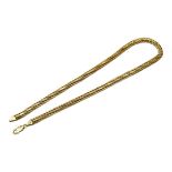 A VINTAGE 9CT GOLD DOUBLE FLAT CURB LINK NECKLACE. (approx 44cm)