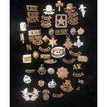 A COLLECTION OF VARIOUS MILITARY AND OTHER BADGES.