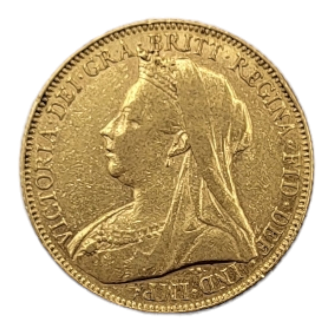 A VICTORIAN 22CT GOLD FULL SOVEREIGN COIN, DATED 1900 With veil head and King George and Dragon to - Image 2 of 2