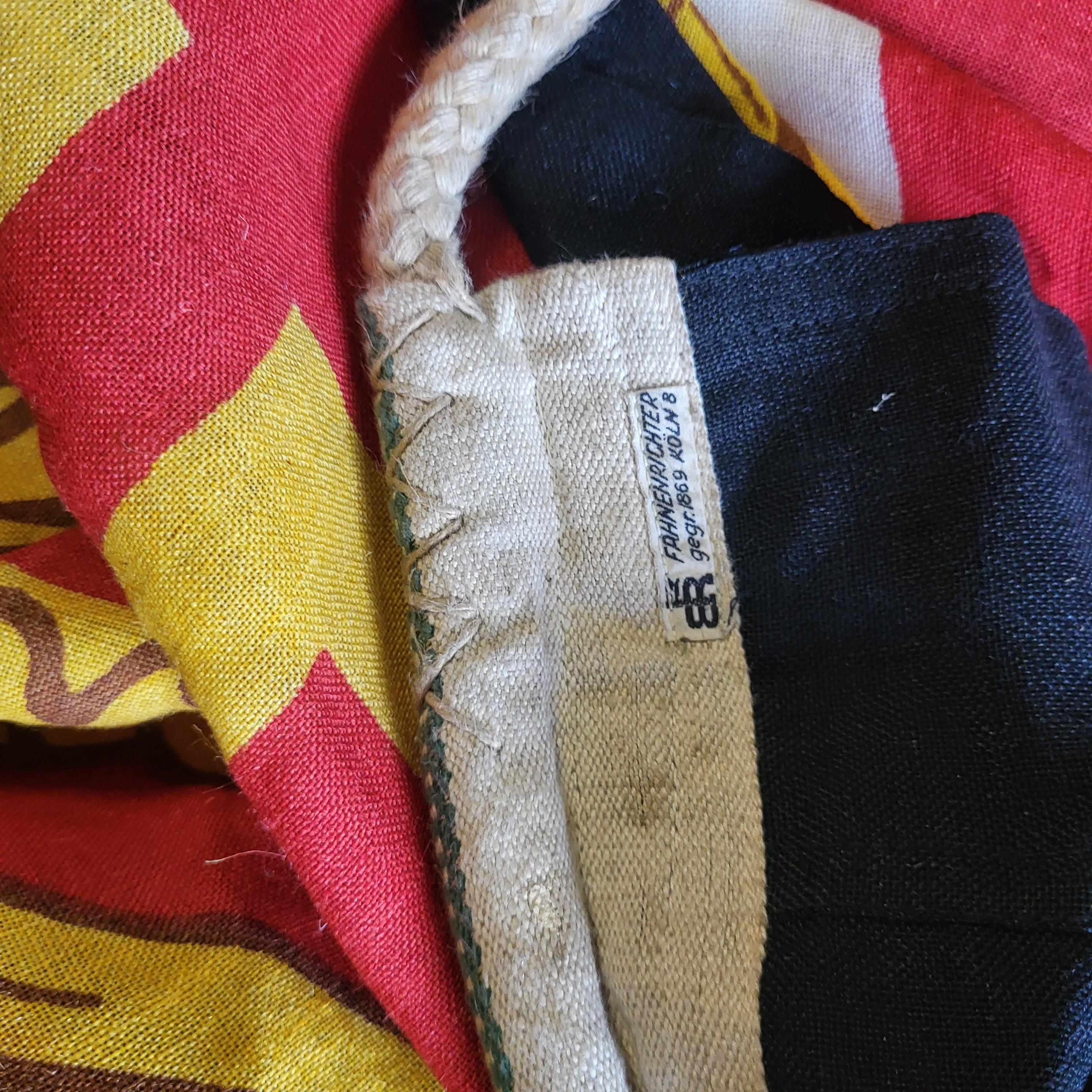A LARGE ORIGINAL GERMAN FUHRER STANDARTE IV FLAG Bearing printed letters and insignia to spine, - Image 2 of 3