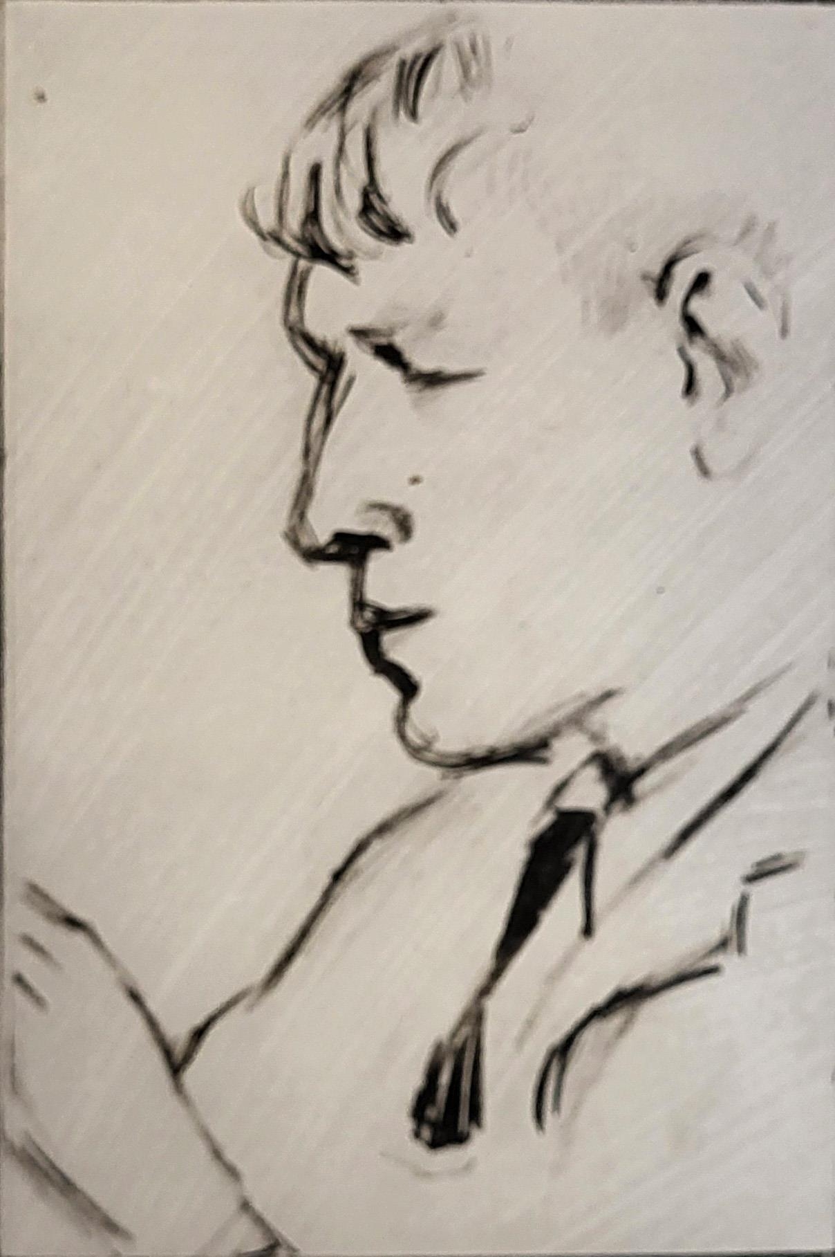 MAURICE FIELD, 1905 - 1998, ORIGINAL LITHOGRAPHIC ZINC PLATE OF W.H. AUDEN FOR THE LIMITED EDITION