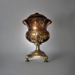 A 19TH CENTURY COPPER SAMOVAR/TEA URN Classical campagne form with flutes to body and base. (