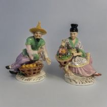 A PAIR OF FINE EARLY SITZENDORF OF THURINGIA AFTER VOIGT ALFRED HARD PASTE PORCELAIN MODELS OF