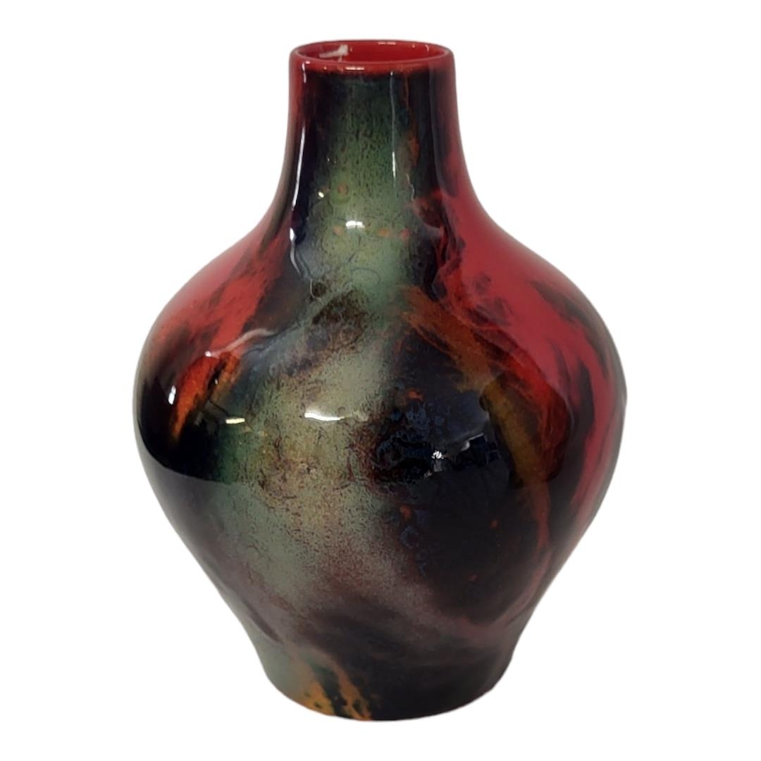 ROYAL DOULTON, A FLAMBE SUNG WARE VASE Designed by Charles Noke, 1858 - 1941, painted by Frederick - Image 2 of 4