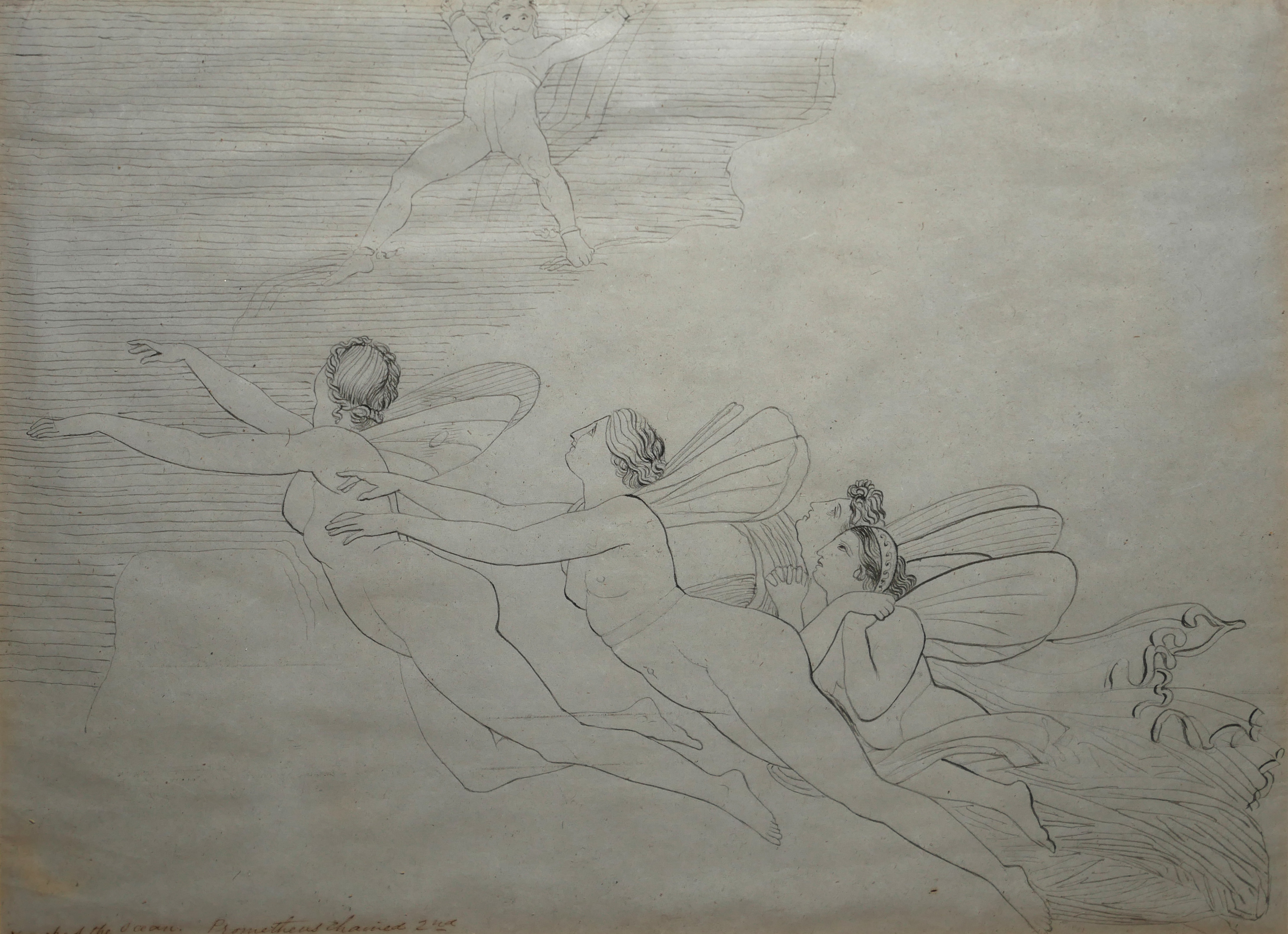 ATT: JOHN FLAXMAN, BRITISH, 1755 - 1826, INK ON PAPER Six original drawings for the Iliad, some