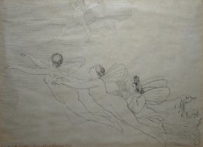 ATT: JOHN FLAXMAN, BRITISH, 1755 - 1826, INK ON PAPER Six original drawings for the Iliad, some