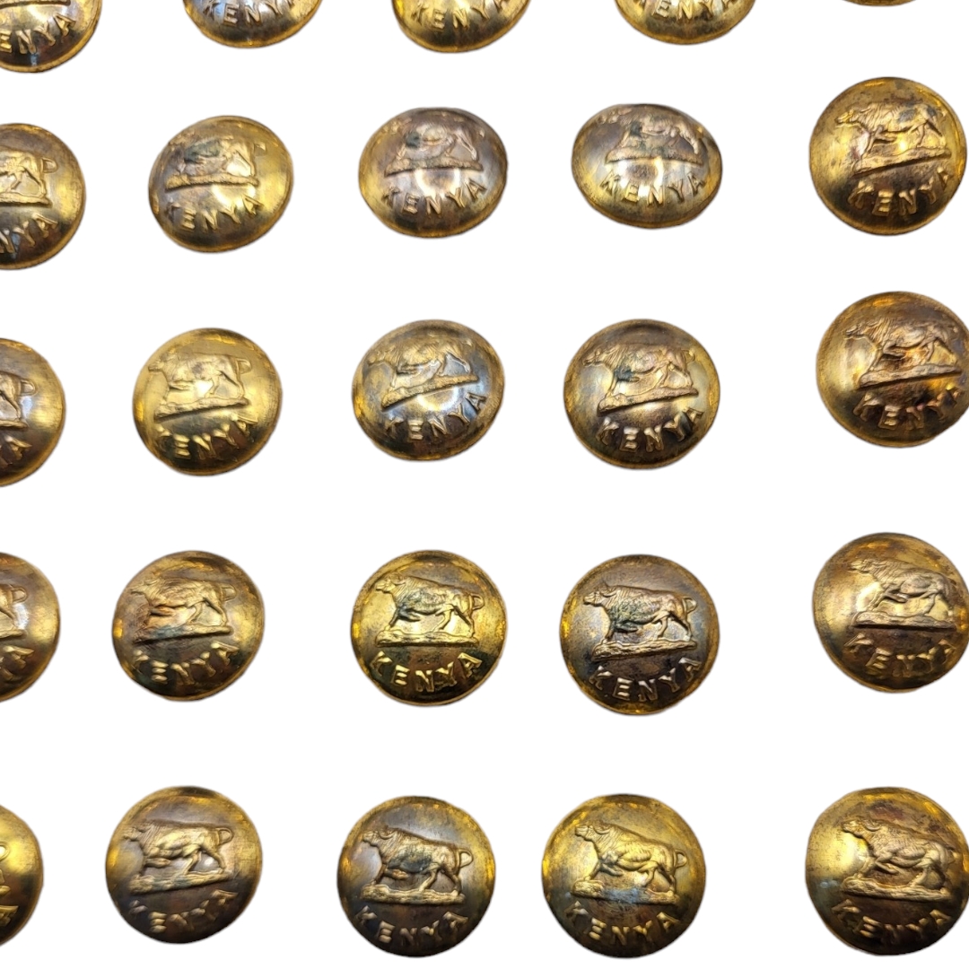 KENYA REGIMENT, A COLLECTION OF EARLY 20TH CENTURY GILT BRASS UNIFORM BUTTONS Embossed buffalo to - Image 2 of 2