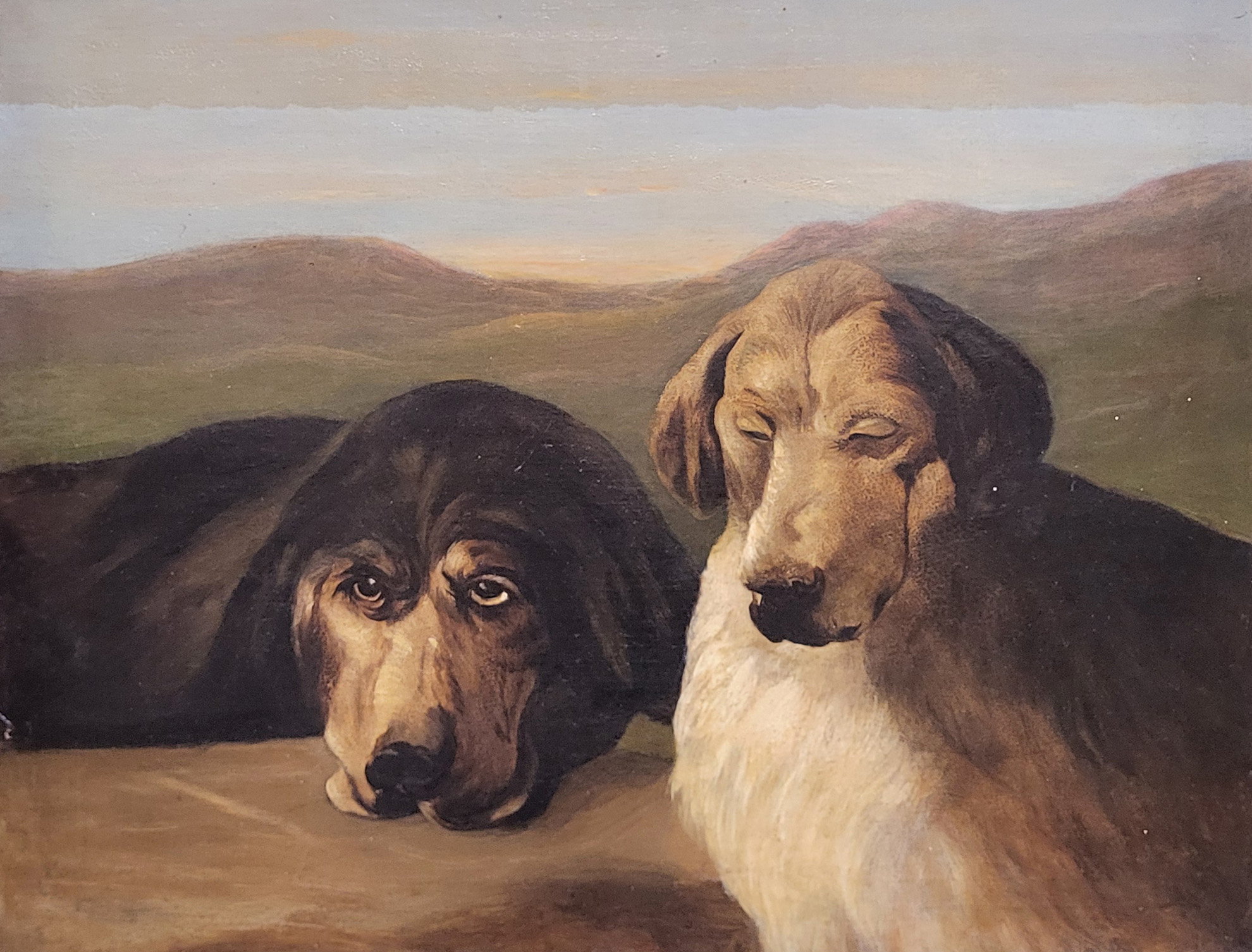 FOLLOWER OF EDWIN LANDSEER, 1802 - 1873, LATE 19TH/EARLY 20TH CENTURY OIL ON CANVAS Study of two