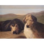 FOLLOWER OF EDWIN LANDSEER, 1802 - 1873, LATE 19TH/EARLY 20TH CENTURY OIL ON CANVAS Study of two