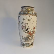 A 19TH CENTURY MEIJI JAPANESE SATSUMA OVOID VASE With fine hand painted decoration of birds and