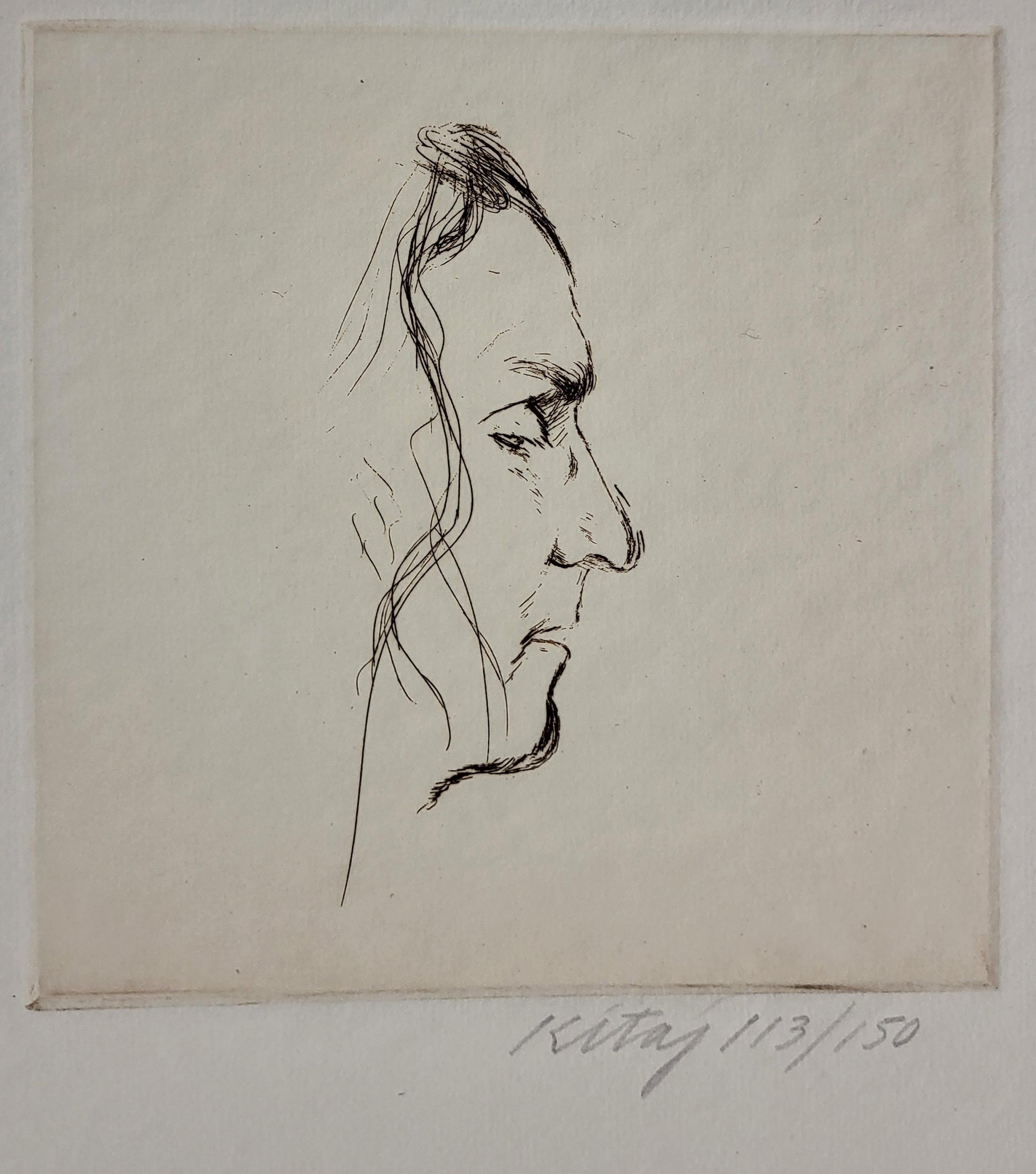 R.B. KITAJ, AMERICAN, 1932 - 2007, 'Robert Duncan', LIMITED EDITION (113/150) PENCIL Signed, mounted - Bild 4 aus 5