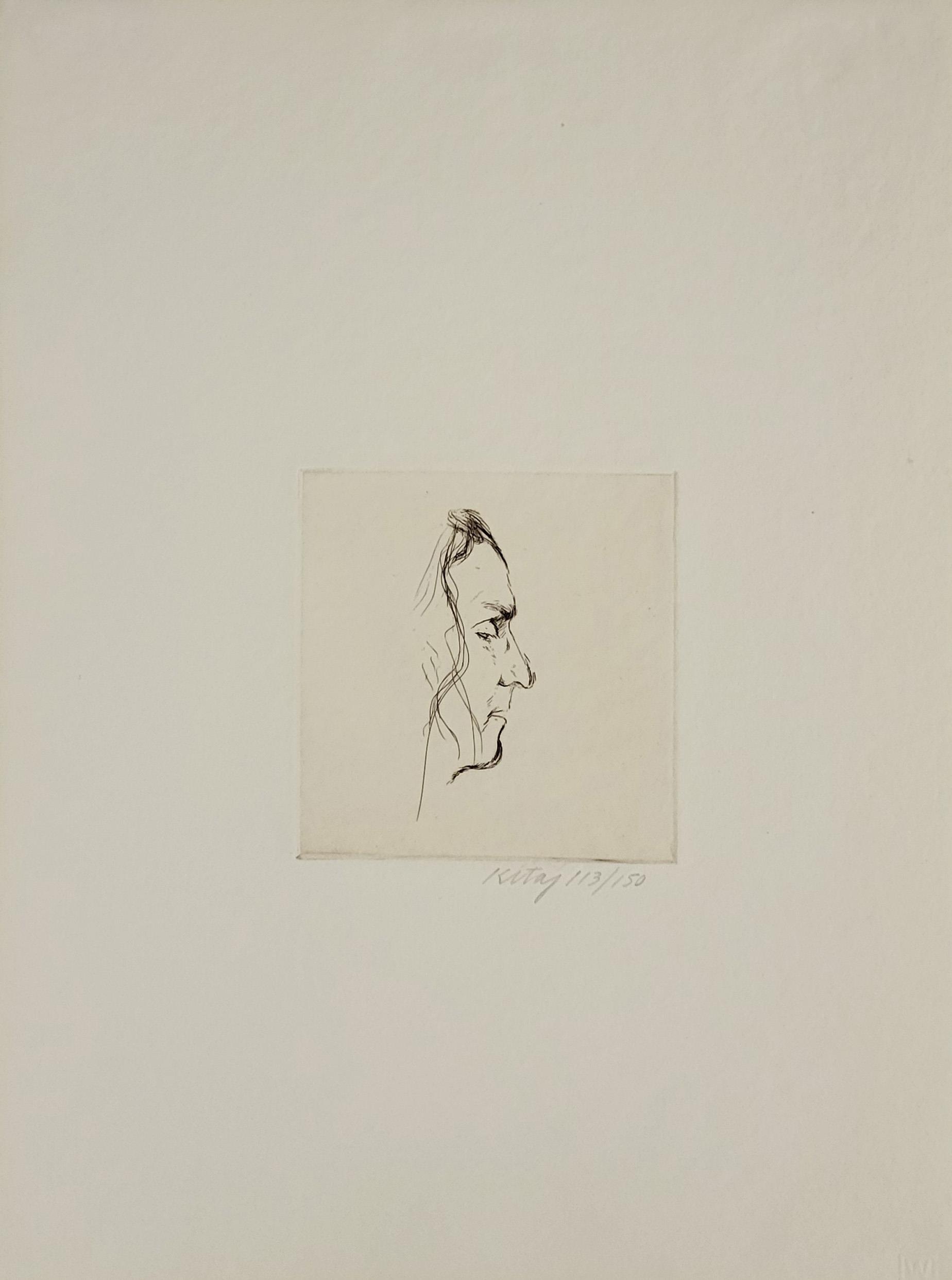 R.B. KITAJ, AMERICAN, 1932 - 2007, 'Robert Duncan', LIMITED EDITION (113/150) PENCIL Signed, mounted - Bild 2 aus 5
