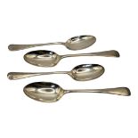 TWO PAIRS OF EARLY 20TH CENTURY SILVER TABLESPOONS To include Mappin and Webb, Sheffield, 1902. (