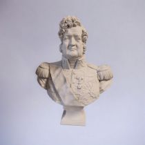 A LIFE SIZE CAST PLASTER PORTRAIT BUST, LOUIS PHILIPPE, 1773 - 1850. (84cm) Condition: good, some