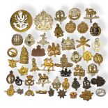 A COLLECTION OF FORTY FIVE EARLY 20TH CENTURY BRITISH ARMY CAP BADGES To include Northamptonshire,