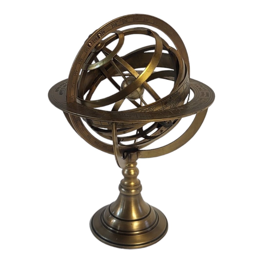AFTER G. GOBILLE, A 19TH CENTURY STYLE BRASS ARMILLARY SPHERE Engraved A Paris Chez G. Gobille, a - Image 2 of 2