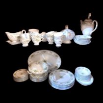 WEDGWOOD, A COLLECTION OF VINTAGE PETERSHAM PORCELAIN DINNER AND TEA SERVICE Comprising a teapot,