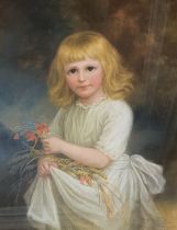 EMILY BARNARD, 1884 - 1911, A VICTORIAN PASTEL PORTRAIT Young child wearing period attire