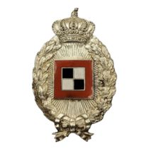 A WWI IMPERIAL GERMAN PILOTS OBSERVERS BADGE Solid construction, having black and white and red
