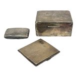 A COLLECTION OF EARLY 20TH CENTURY SILVERWARE Comprising two cigarette cases, hallmarked Birmingham,