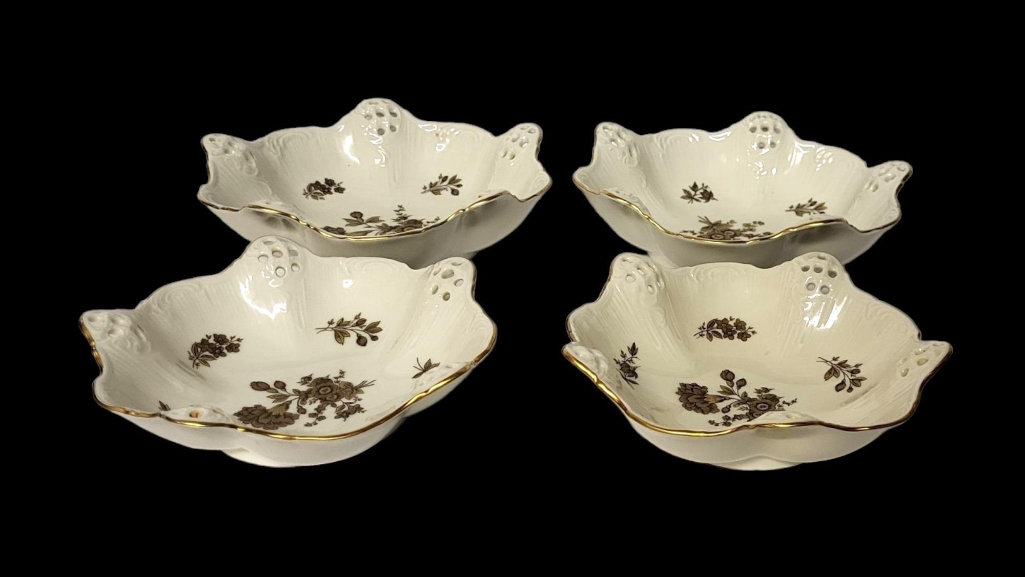 ROSENTHAL OF BAVARIA, A LATE 20TH CENTURY SET OF FOUR GRADUATED PORCELAIN DESSERT BOWL With - Image 2 of 3