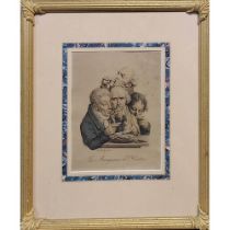 LOUIS-LEOPOLD BOILLY, 1761 - 1845, GROUP OF EIGHTEEN 19TH CENTURY HAND COLOURED LITHOGRAPHS In