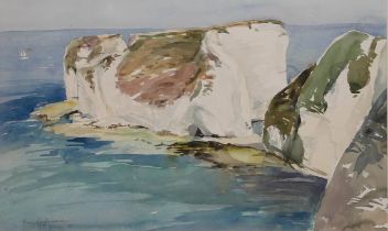 IRINNI (XX), WATERCOLOUR OF THE NEEDLES, ISLE OF WIGHT, 1999 Signed lower left. (74cm x 54cm frame/