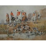 J. DENNISON (XX) , WATERCOLOUR Titled ‘On the Hunt’, signed lower right, framed and glazed (73.5cm x