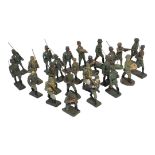 ELASTOLIN, A SET OF GERMAN WWII MODEL SOLDIERS In green livery, marked to base. Condition: some loss