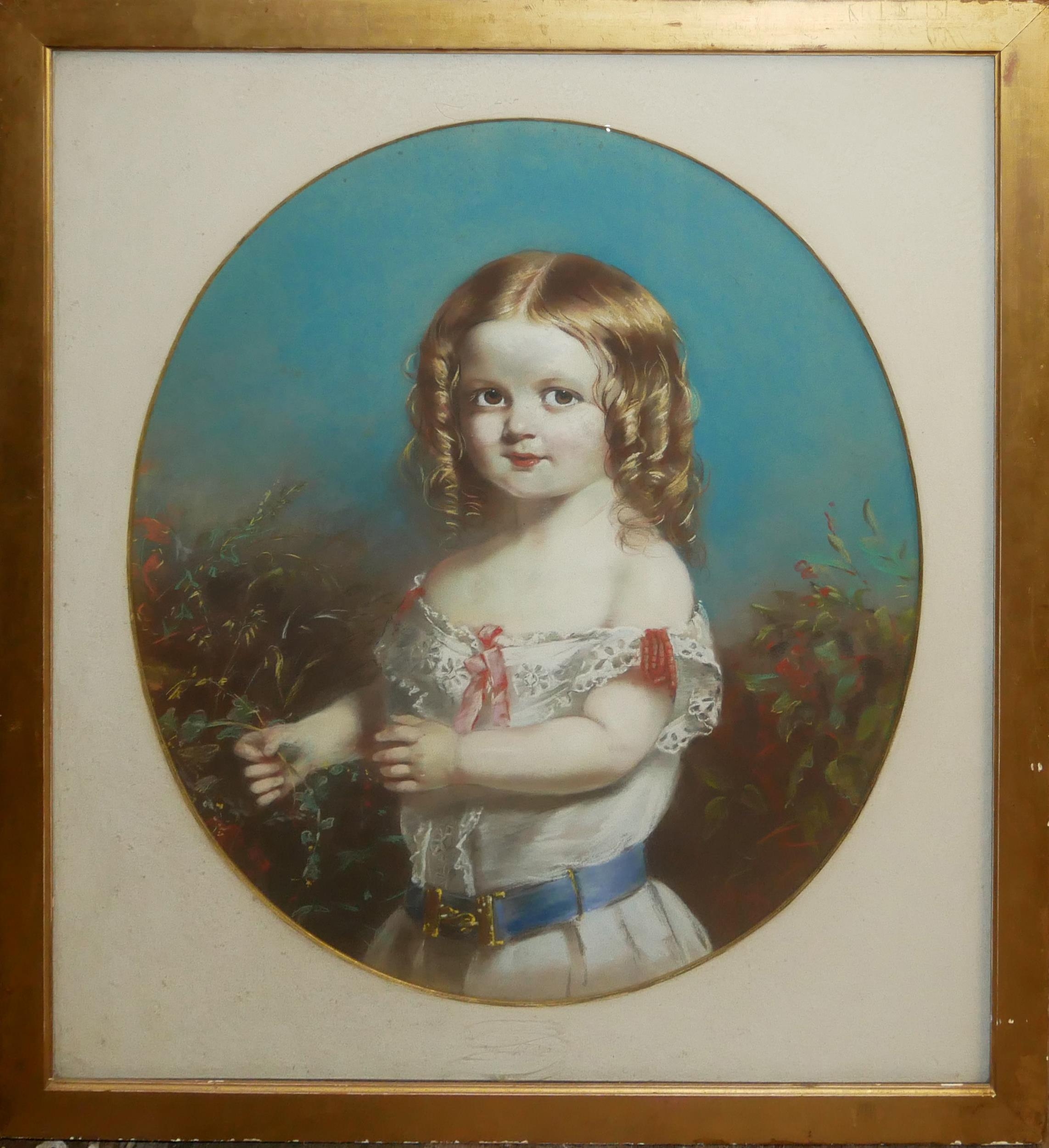 A 19TH CENTURY WATERCOLOUR AND GOUACHE, PORTRAIT OF A YOUNG GIRL WITH RINGLETS Framed, high quality, - Image 2 of 4