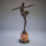 AFTER J. PHILIPP, AN ART DECO STYLE BRONZE FIGURE Dancing female in the manner of Josef Lorenzl,
