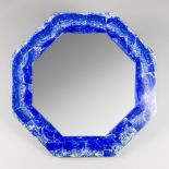 A MADANI LAPIS LAZULI VENEERED OCTAGONAL WALL MIRROR. Top grade Lapis Lazuli Tumble, made from