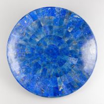 A LAPIS LAZULI PLATTER (h 40.5cm x w 40.5cm x d 6cm).