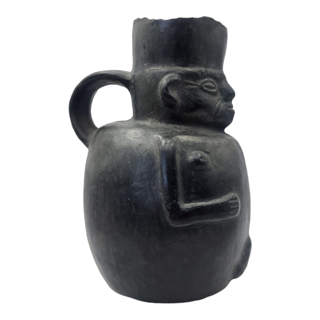 A SOUTH AMERICAN POTTERY EROTIC FIGURAL JUG Single handle with face mask and pot belly. (approx - Image 5 of 8