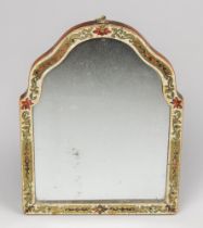 AN 18TH/19TH CENTURY BOULLE DRESSING MIRROR. The frame in brass and tortoiseshell marquetry on