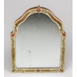 AN 18TH/19TH CENTURY BOULLE DRESSING MIRROR. The frame in brass and tortoiseshell marquetry on