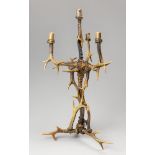 A 20TH CENTURY ANTLER CANDLE STICK CANDELABRA. (h 71cm x w 41cm x d 41cm)