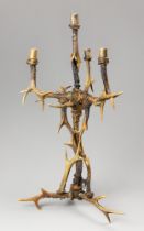 A 20TH CENTURY ANTLER CANDLE STICK CANDELABRA. (h 71cm x w 41cm x d 41cm)