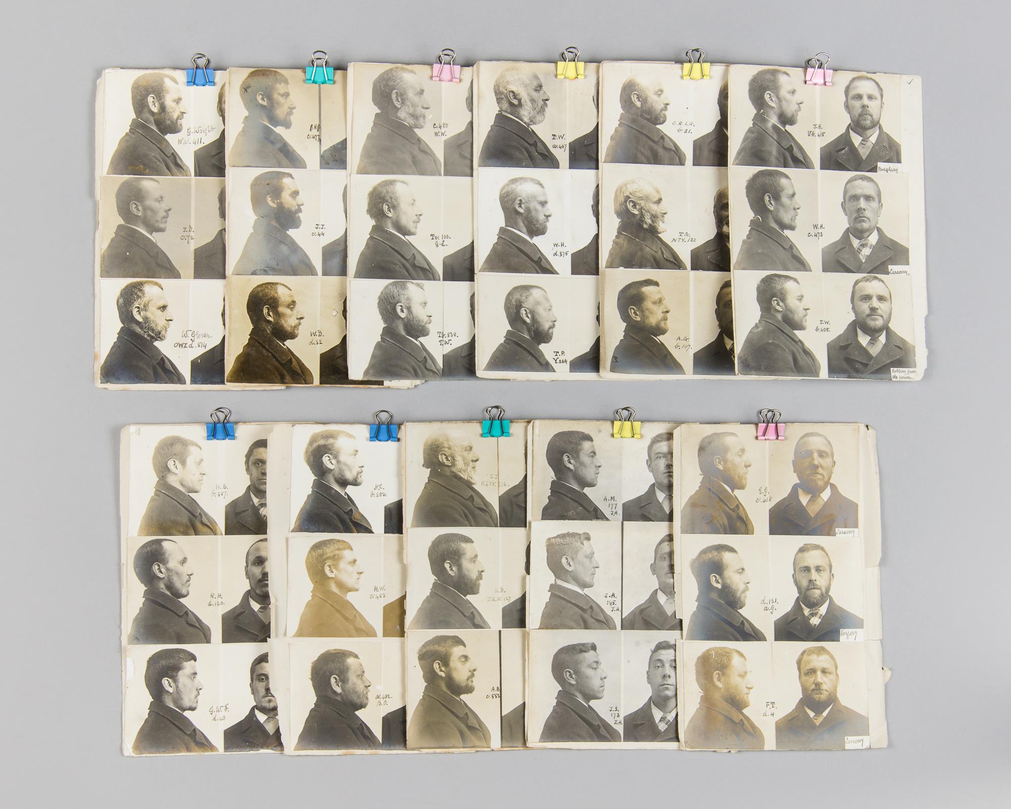 A RARE LATE 19TH CENTURY GROUP OF SIXTY-SIX MUGSHOT PHOTOGRAPHS. The very scarce group of sixty