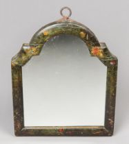 AN 18TH/19TH CENTURY PARISIAN VANITY MIRROR. Rectangular in shape, the top scalloped. The frame