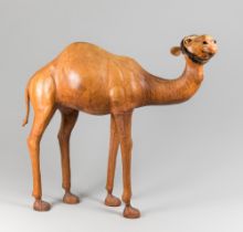 AN EXCEPTIONAL LARGE MID/LATE 20TH CENTURY LEATHER CAMEL SCULPTURE. Probably made for Liberty