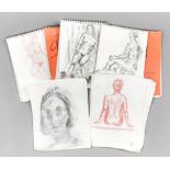 A LARGE COLLECTION OF LIFE DRAWING ARTWORK. Five sketch books and a quantity of loose drawings.