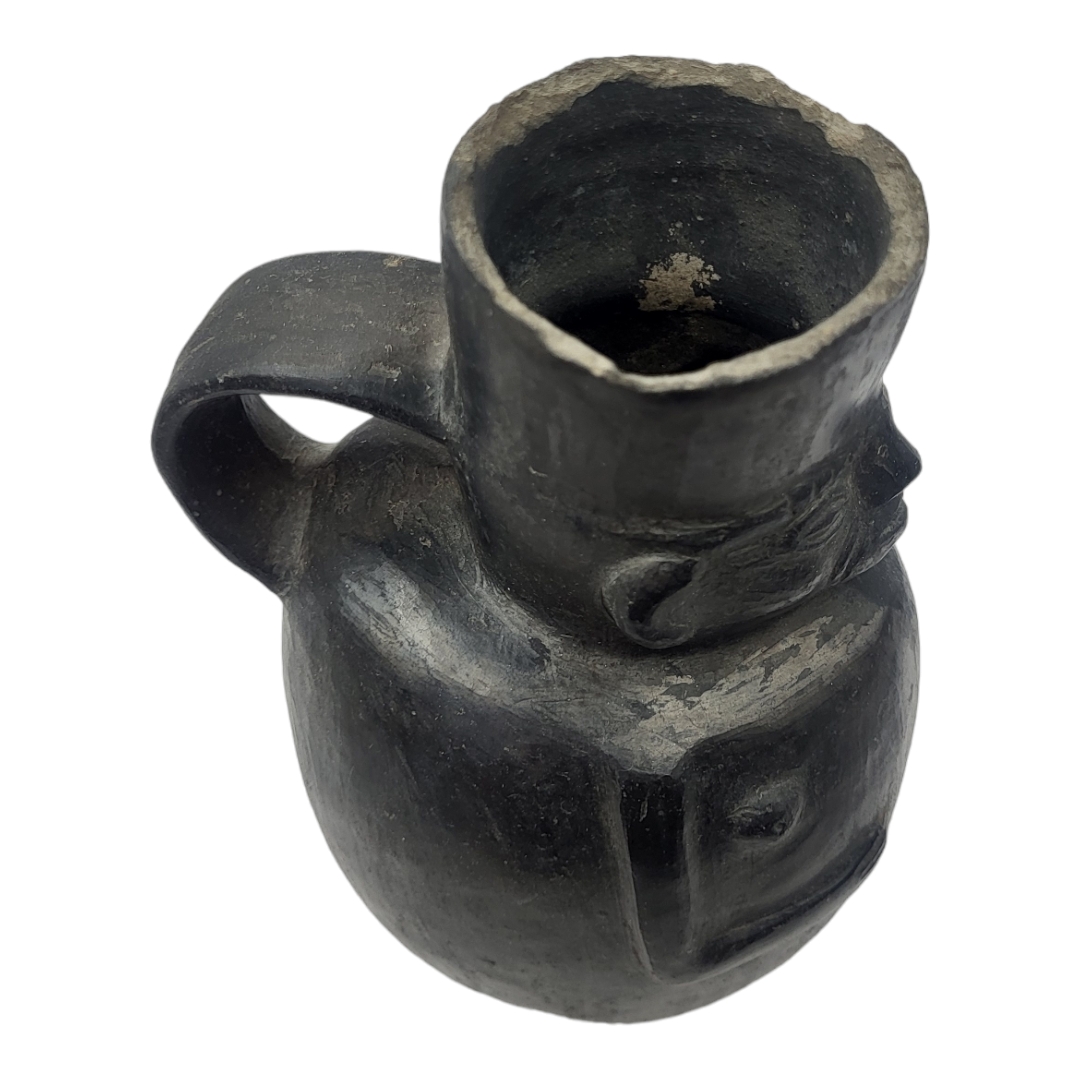 A SOUTH AMERICAN POTTERY EROTIC FIGURAL JUG Single handle with face mask and pot belly. (approx - Image 6 of 8