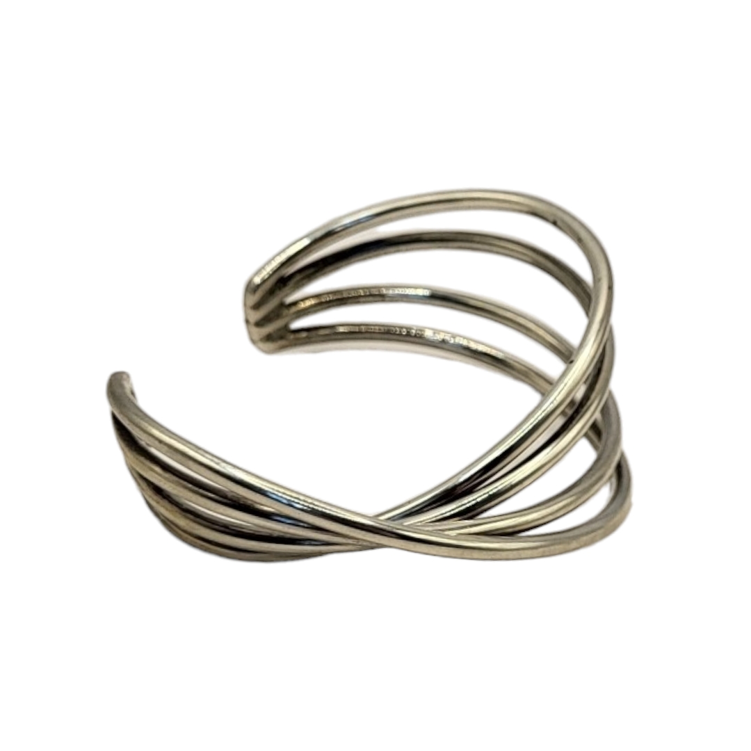 GEORG JENSEN, A VINTAGE DANISH SILVER BANGLE Four strand in a half twist design, oval mark with - Image 3 of 3