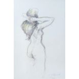 CHRIS SPRING, A 20TH CENTURY PASTEL NUDE STUDY Reclining female, signed lower right, dated 1987,