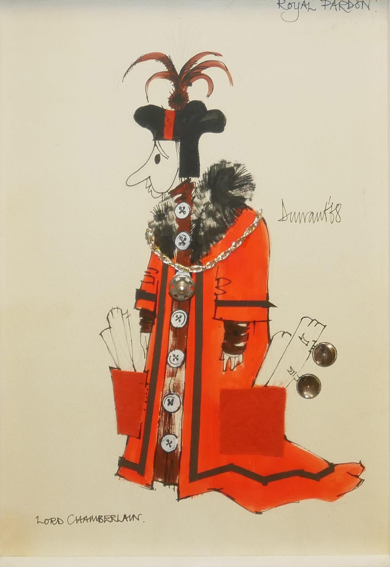 UNKNOWN ARTIST (XX), MIXED MEDIA, TWO HAND DRAWN CARICATURES OF LORD CHAMBERLAIN AND A FRENCH - Image 5 of 9