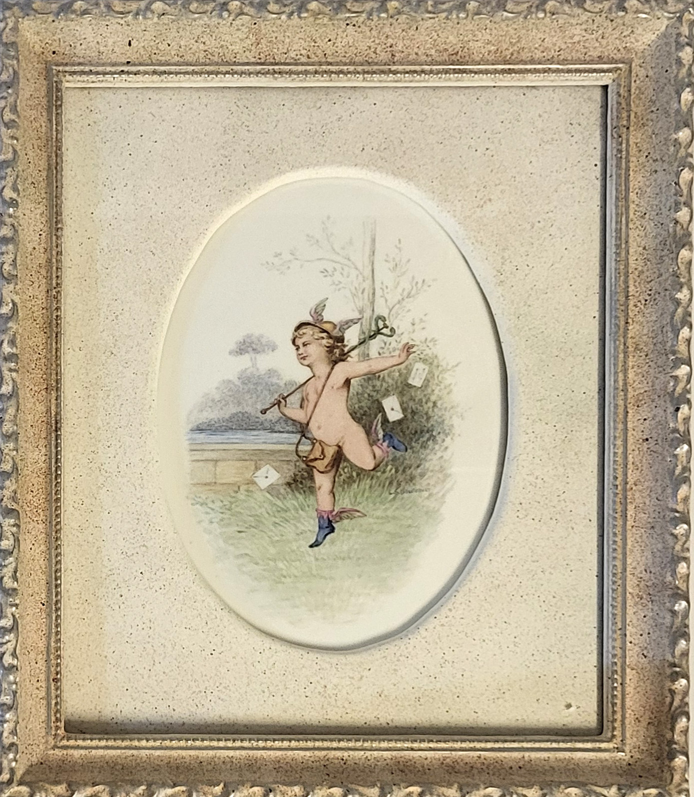 LUCIEN BOULLEMIER FOR MINTON, A PAIR OF OVAL PORCELAIN PLAQUES Polychrome enamelled with cherubs, - Bild 10 aus 15