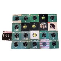BEATLES RECORDS, FOLDER OF TWENTY BEATLES 7” VINYL SINGLES Apple, Parlophone 45. Including; I Feel